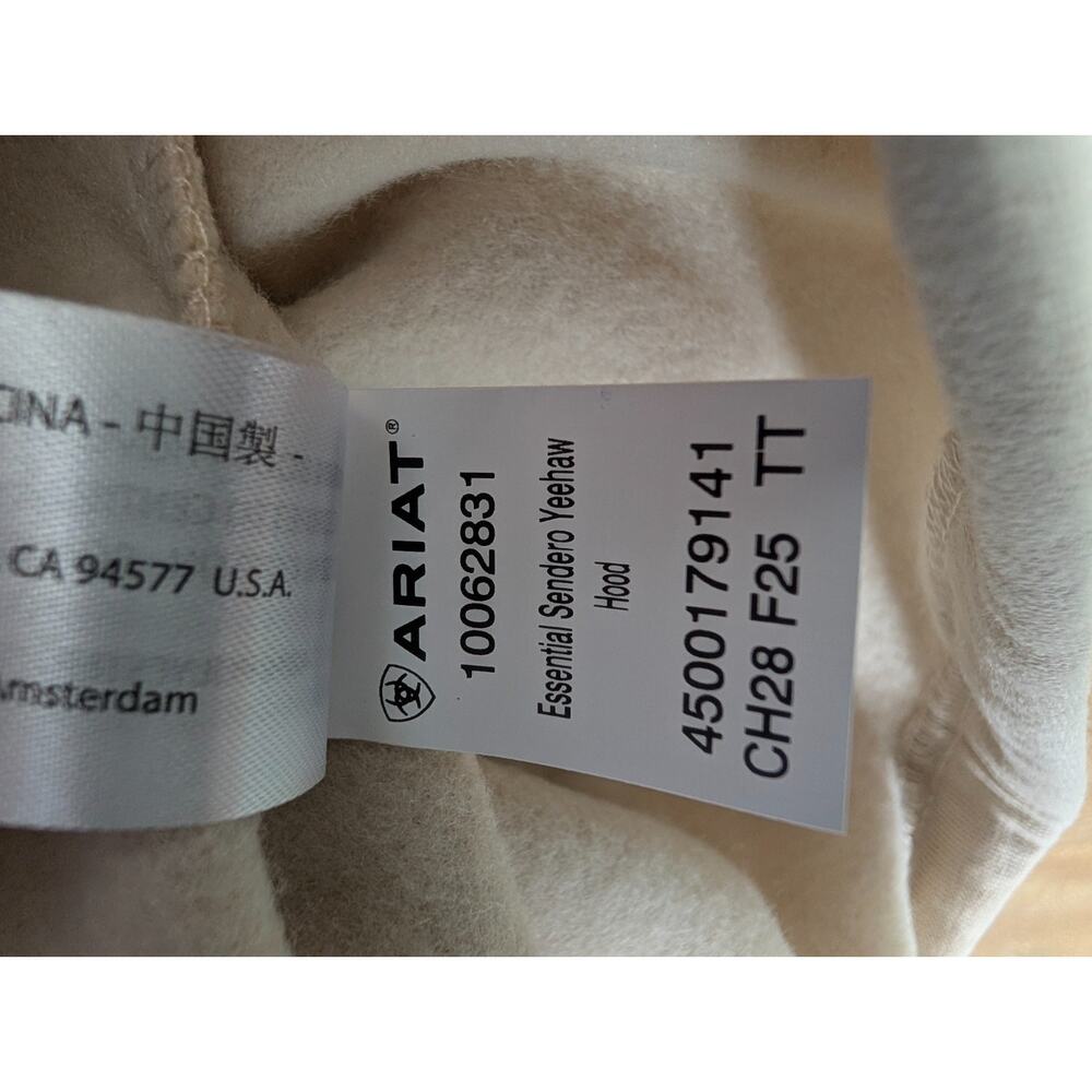 NWT Ariat x Sendero Essential Yeehaw Hoodie Womens XL Beige Long Sleeve Pullover - Picture 5 of 6